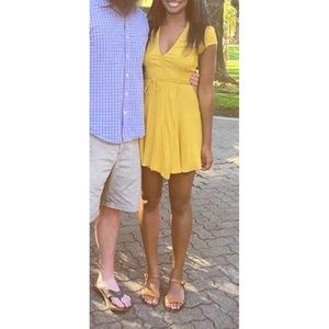 Reformation yellow wrap dress
